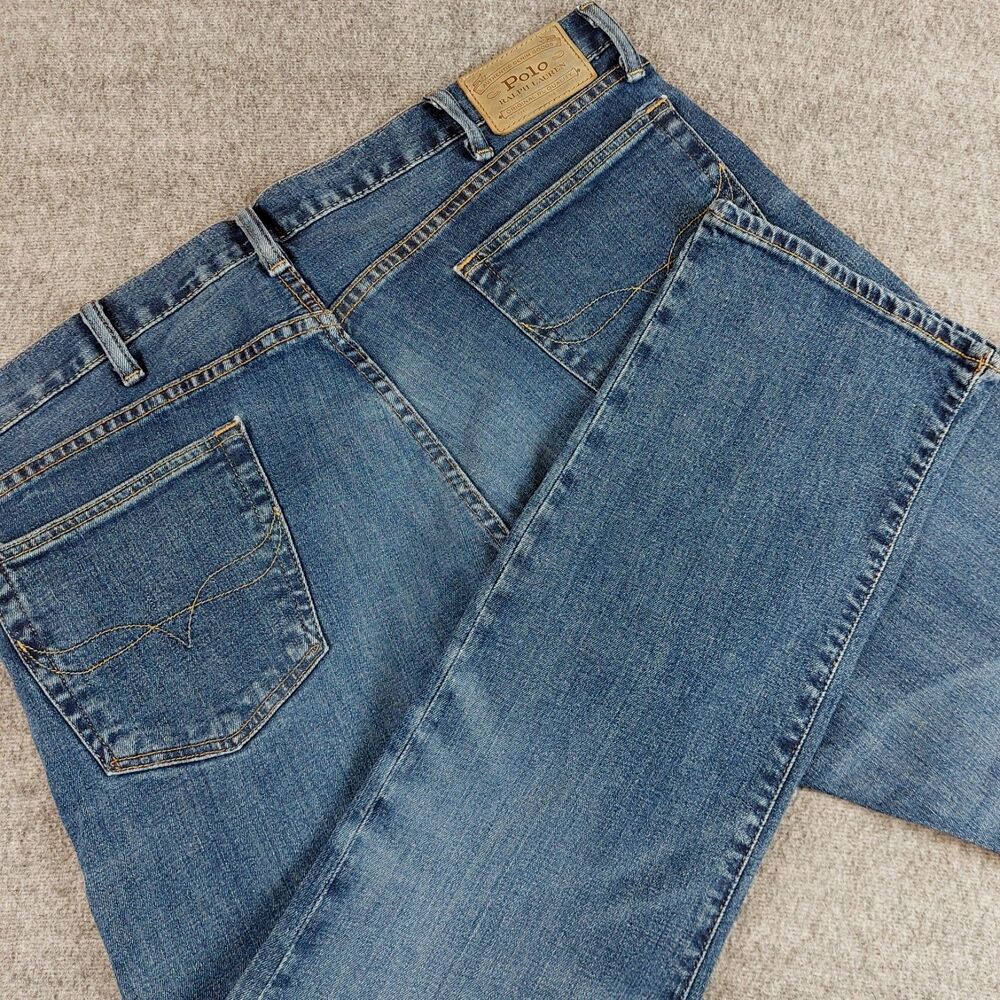 Polo Ralph Lauren Varick Slim Straight Jeans Mens 38x30 (Fit 40x30) Blue Denim